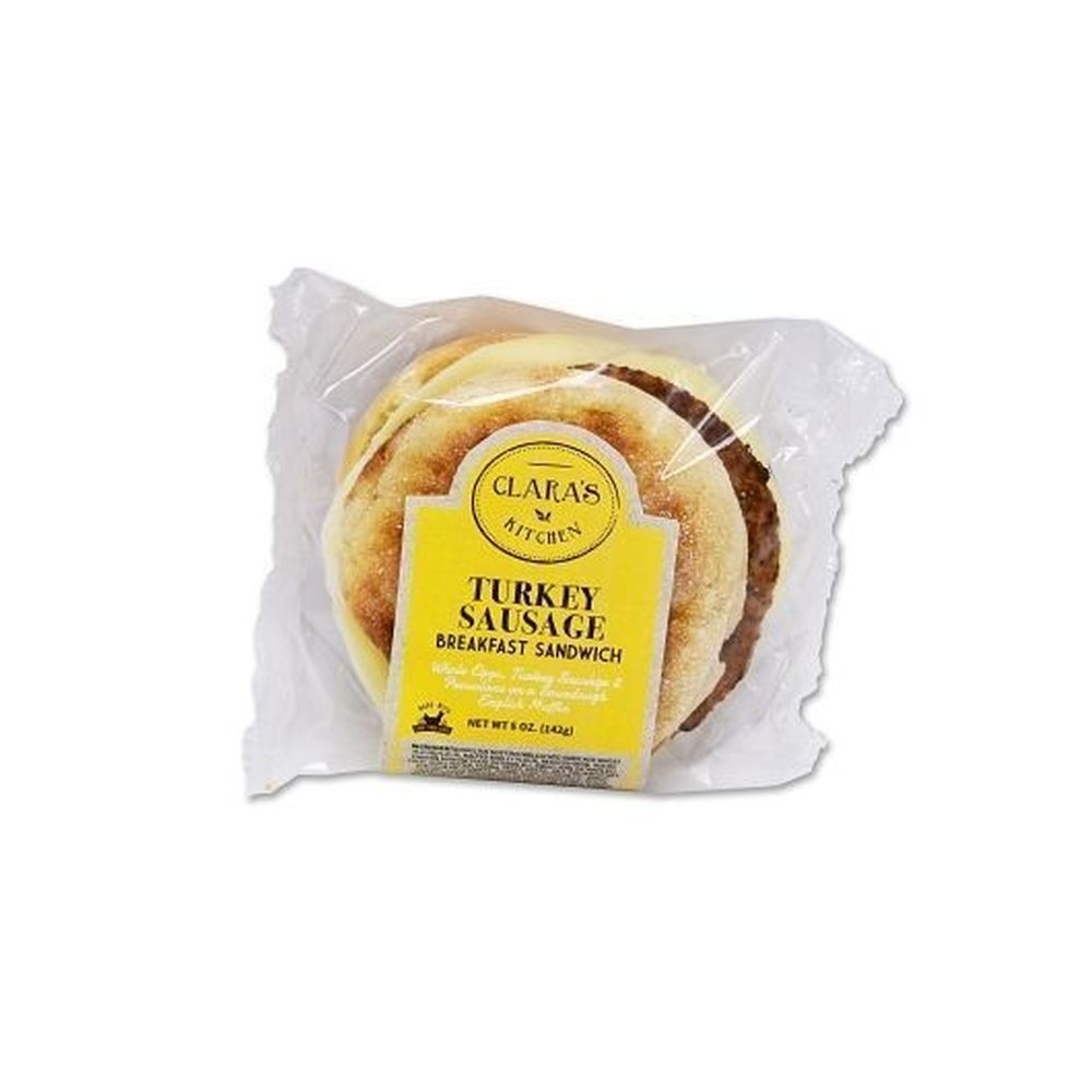 Claras Kitchen Turkey Sausage Breakfast Sandwich, 5 Ounce -- 12 per case