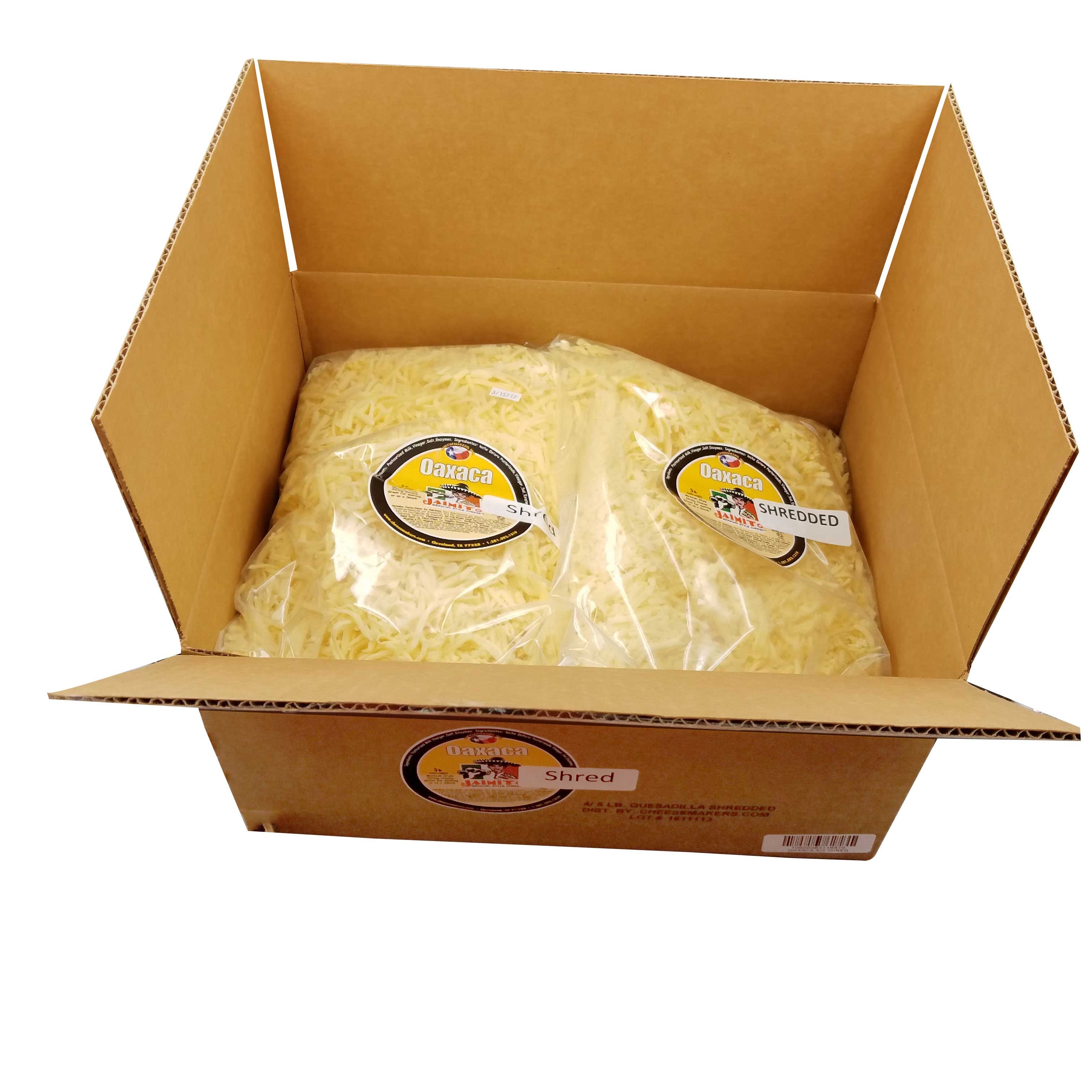 Jaimito Mexican Style Oaxaca Cheese Shred, 5 Pound -- 4 per case.