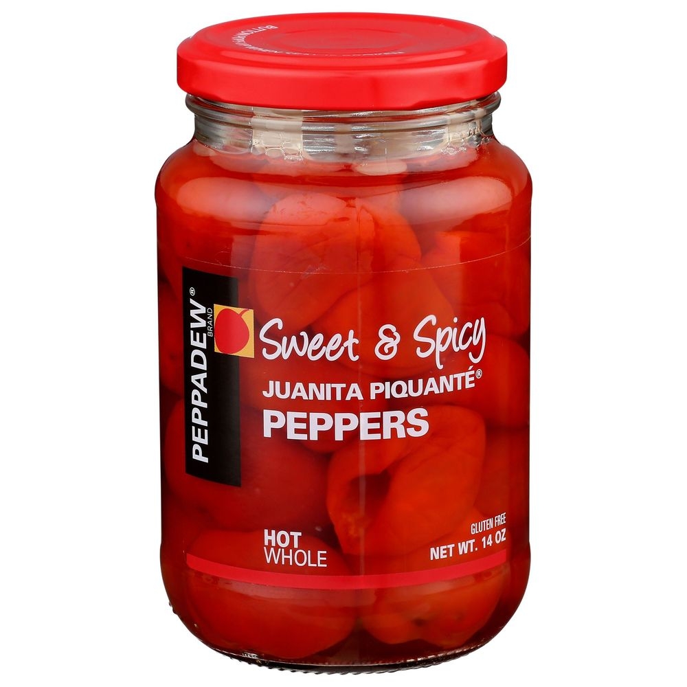 Peppadew Sweet and Spicy Whole Hot Red Juanita Piquante Peppers, 14 Ounce -- 12 per case