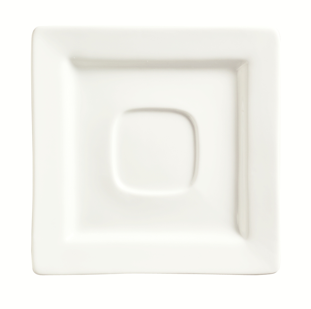 World Tableware Slate Porcelain Ultra Bright White Square Saucer, 5 7/8 inch -- 36 per case