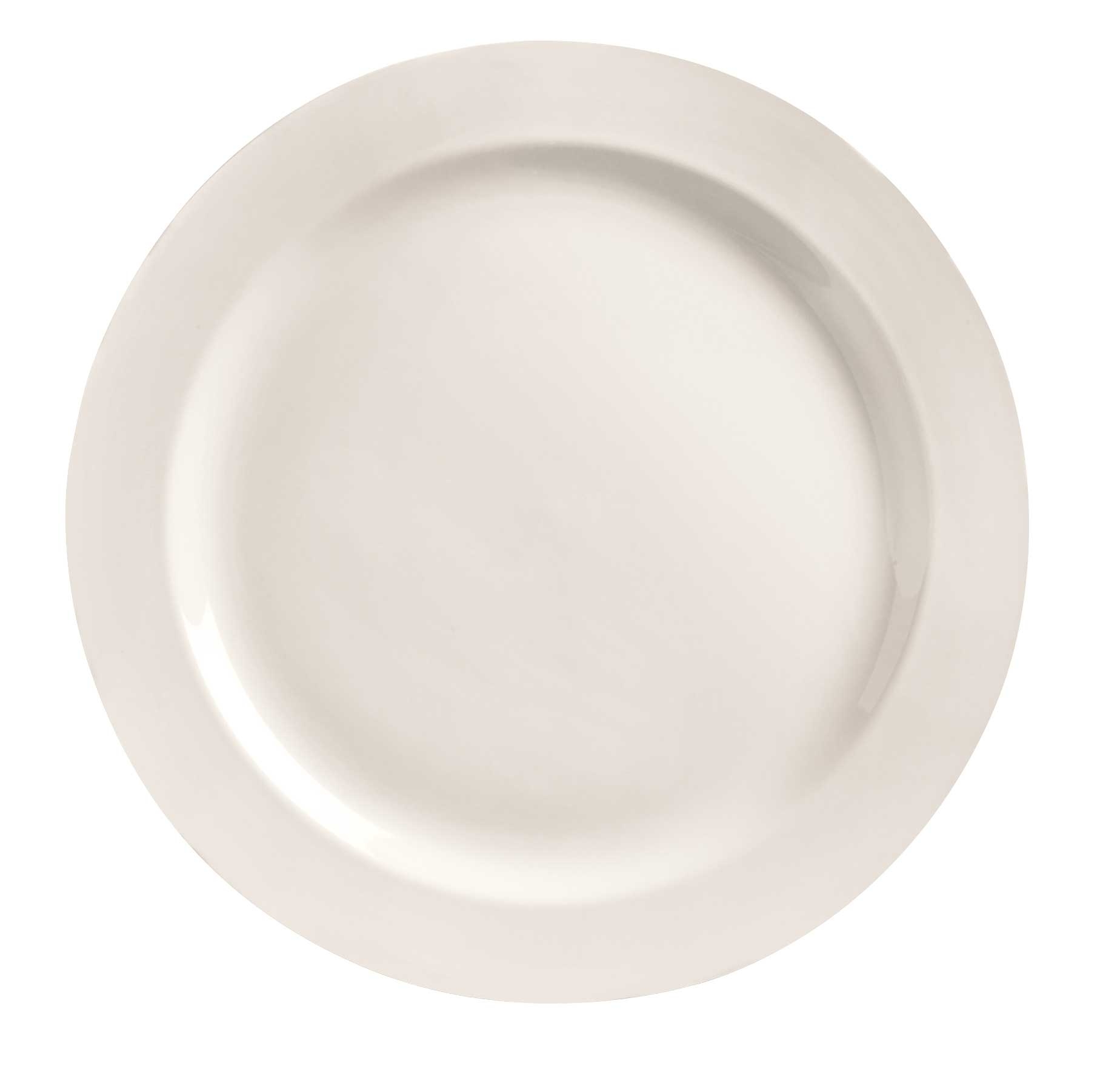 World Tableware Basics Collection Medium Rim Porcelain Bright White Plate, 8 inch -- 24 per case.