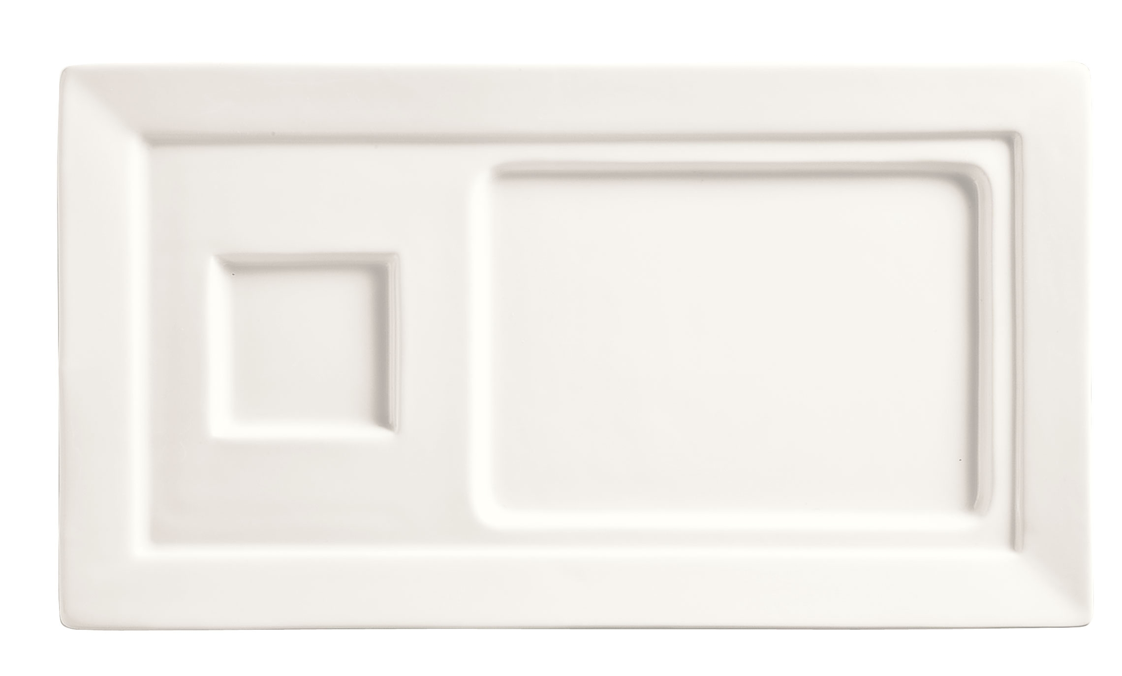 World Tableware Slate Collection Porcelain Ultra Bright White Soup and Sandwich Tray, 14 x 7.75 inch -- 12 per case.