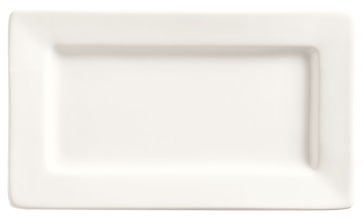 World Tableware Slate Collection Porcelain Ultra Bright White Rectangular Plate, 7.5 x 4.25 inch -- 36 per case.