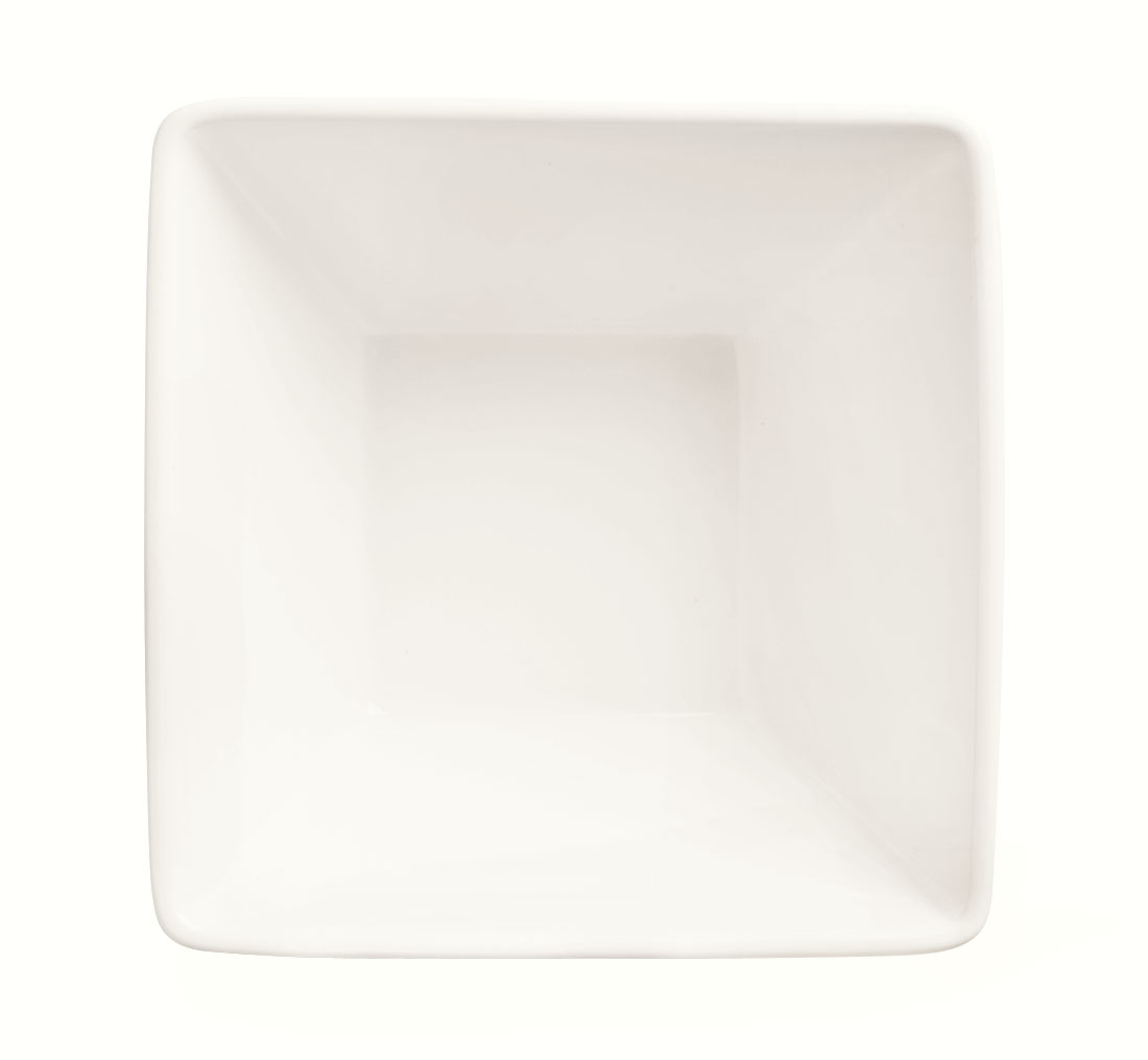 World Tableware Slate Collection Porcelain Ultra Bright White Square Bowl, 20 Ounce -- 24 per case.