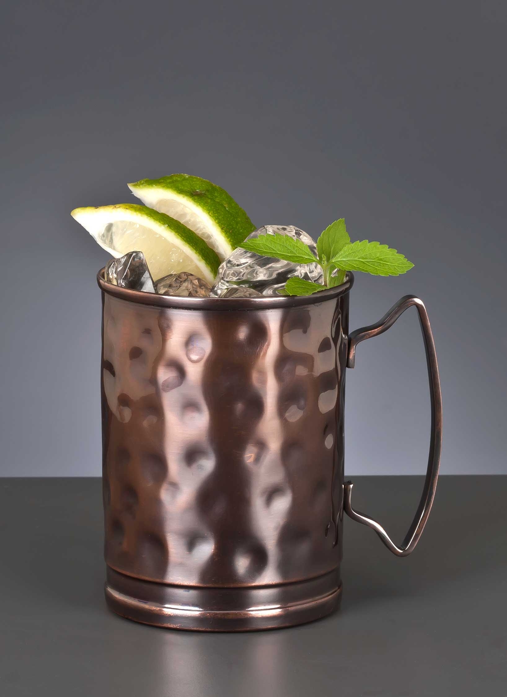 World Tableware Antiqued Copper Finish Stainless Steel Moscow Mule Hammered Cup, 14 Ounce -- 12 per case.