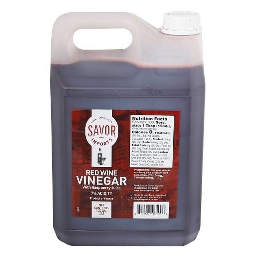 Savor Imports Raspberry Red Wine Vinegar, 5 Liter - 2 per case