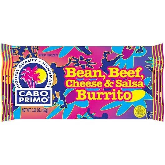 Cabo Primo Beef Bean and Cheese Salsa Burrito, 5.5 Ounce -- 80 per case