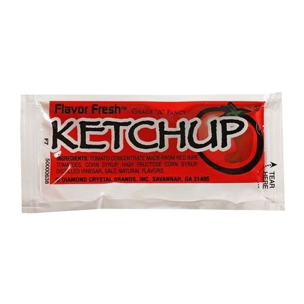 Flavor Fresh Fancy Poly Ketchup Pouch, 7 Gram -- 200 per case.