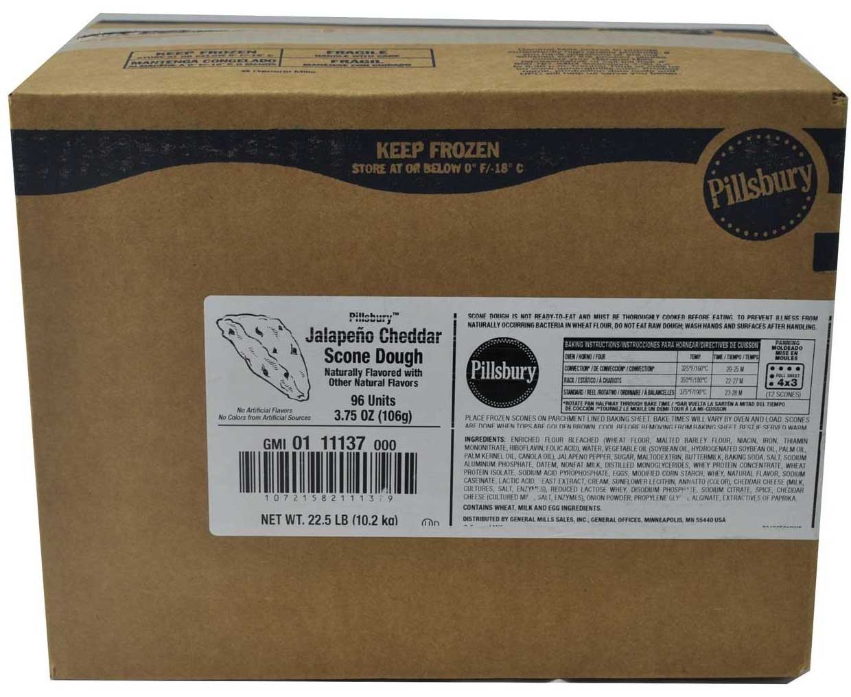 Pillsbury Cheddar Jalapeno Scone Dough, 3.75 Ounce -- 96 per case