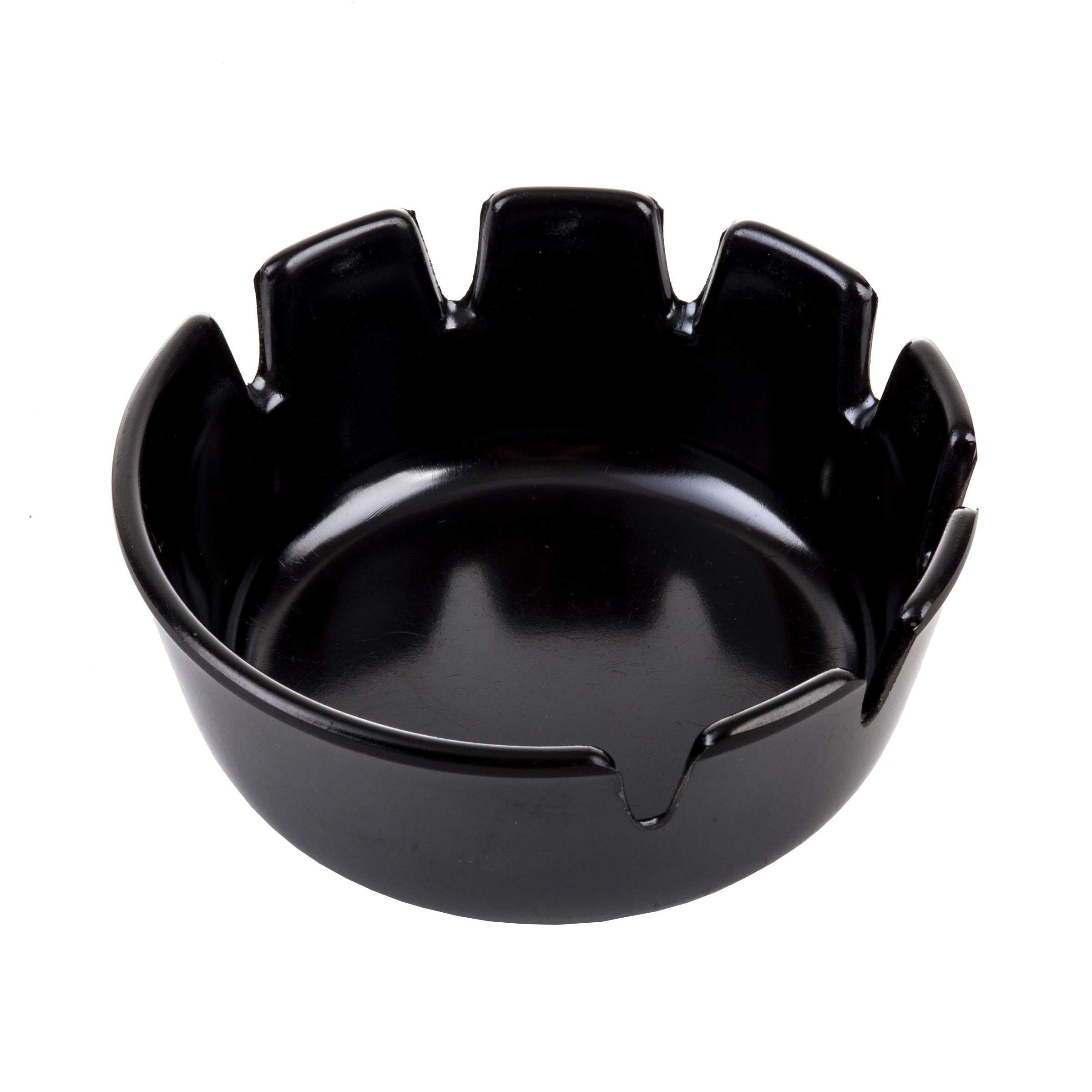 Tablecraft 4.25 Deep Black Plastic Ashtray -- 12 Per Case