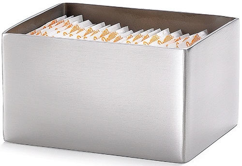 Tablecraft Stainless Steel Rectangular Sugar Packet Holder, 3.25 x 2.5 x 1.75 inch -- 12 per case
