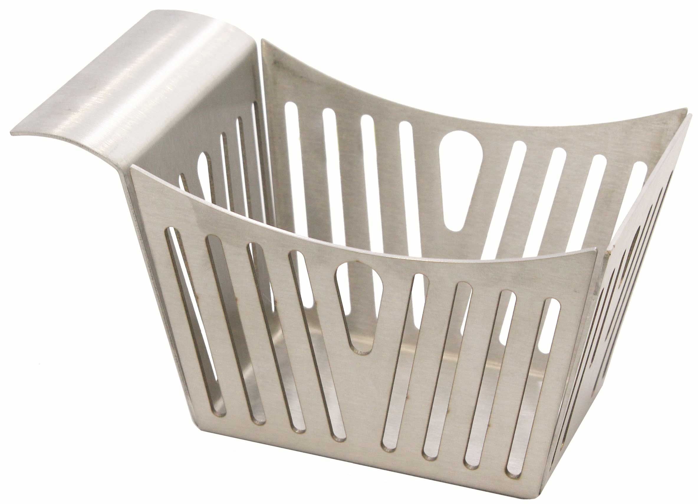 Tablecraft Stainless Steel Side Baskets with Stamped Pinstripes -- 6 per case