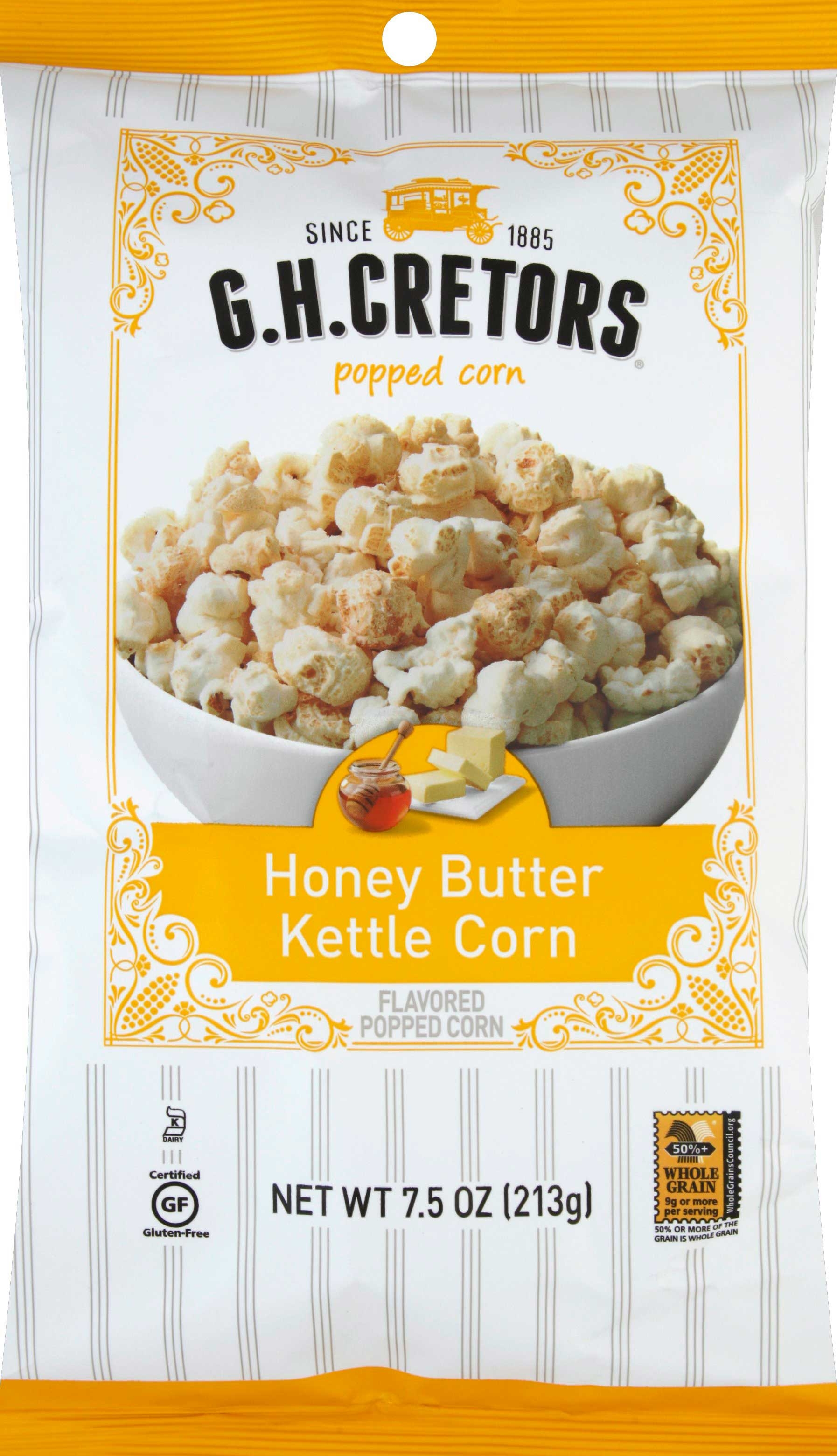 GH Cretors Honey Butter Kettle Corn, 7.5 Ounce -- 12 per case