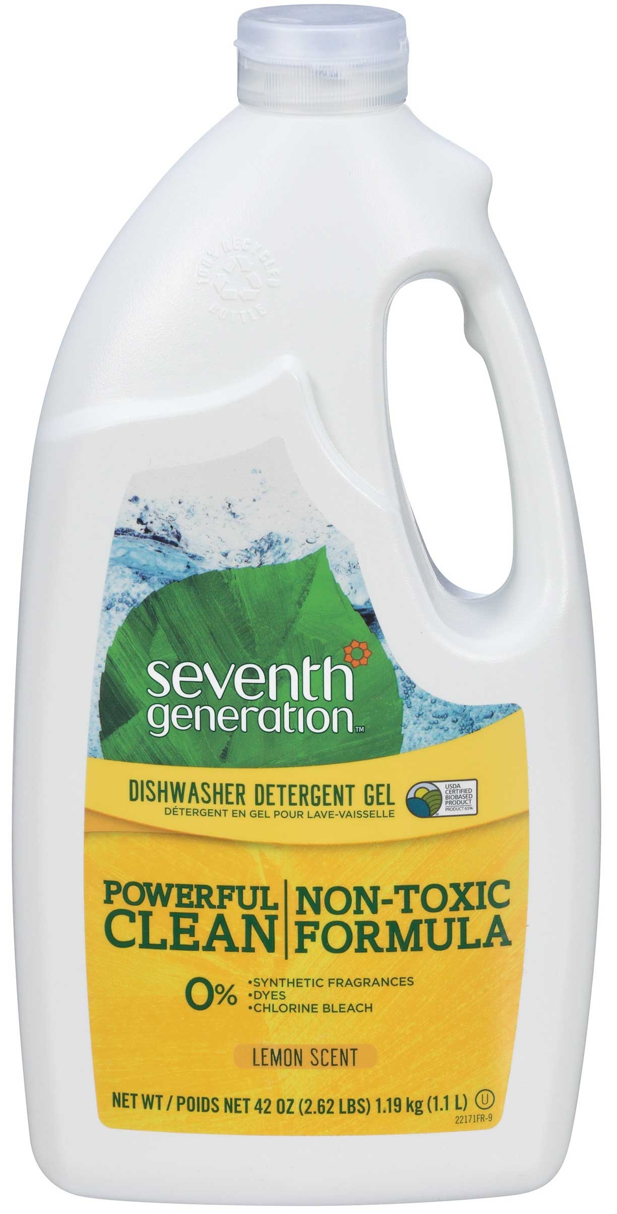 Seventh Generation Lemon Scent Automatic Dishwasher Detergent Gel, 1.47 Liter -- 6 per case.