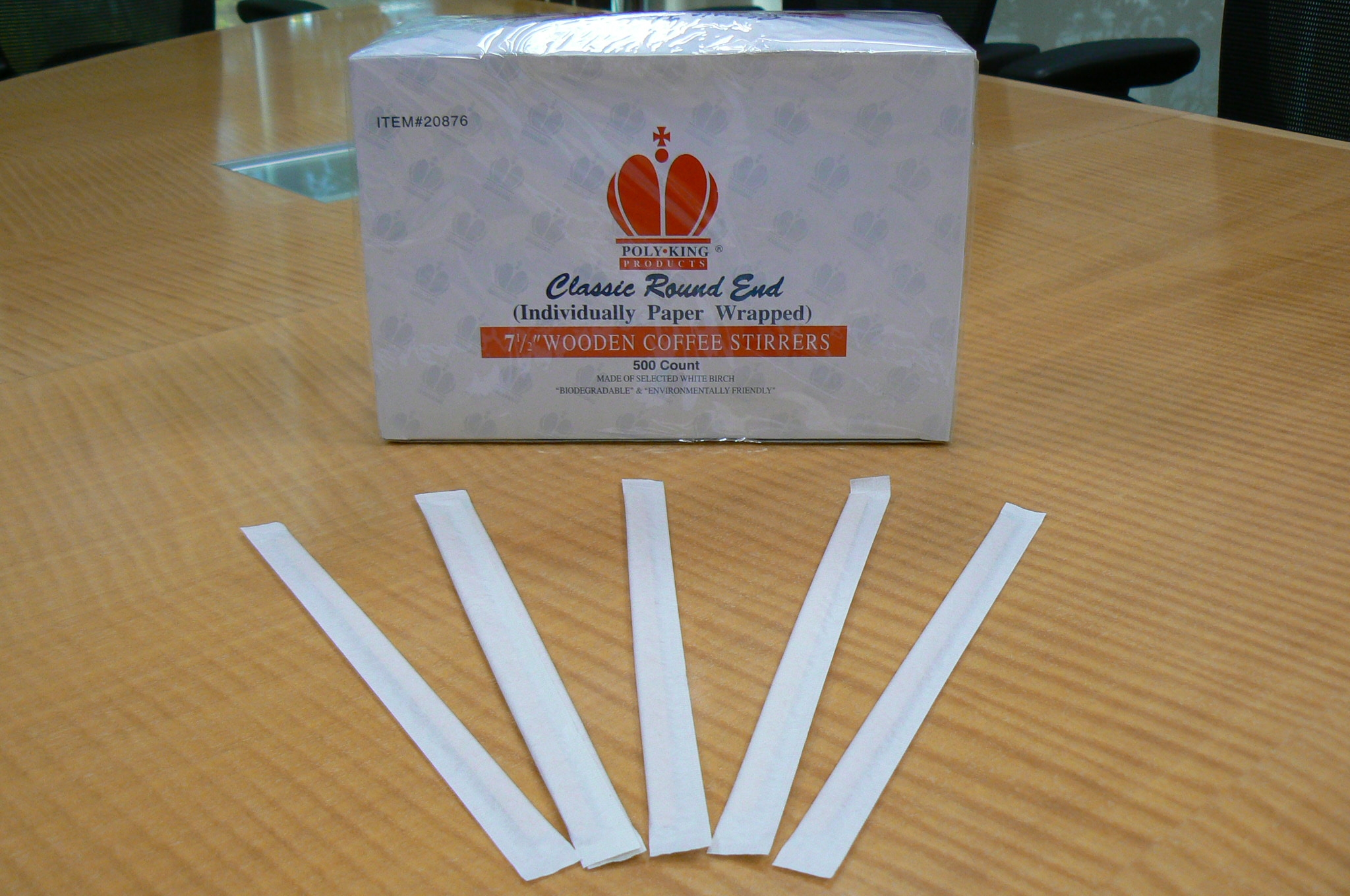 Goldmax Individually Wrapped Coffee Stirrer, 7 1/2 inch -- 2000 per case.