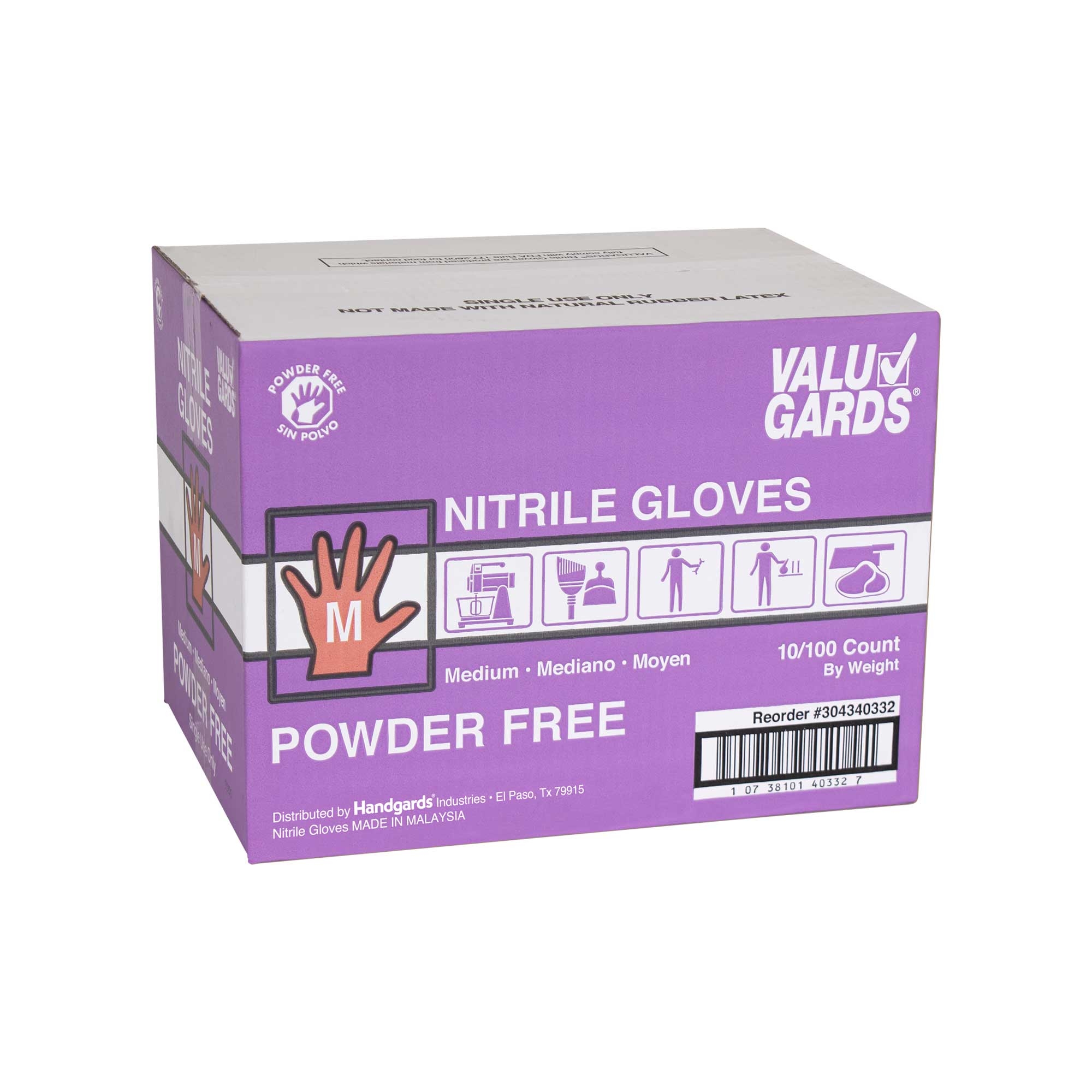 ValuGards Purple Medium Disposable Nitrile Gloves -- 1000 per case.