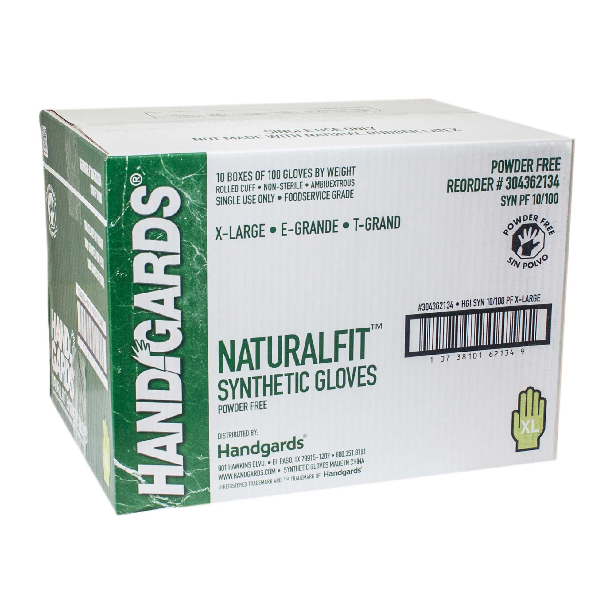 Handgards Extra Large White Synthetic Disposable Glove -- 10 per case.