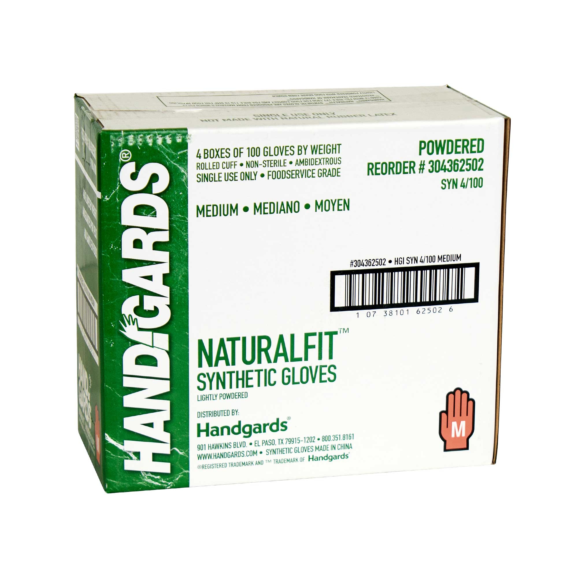 Glove (NaturalFit Synthetic Disposable Glove) Medium,4 Case ---100 Count