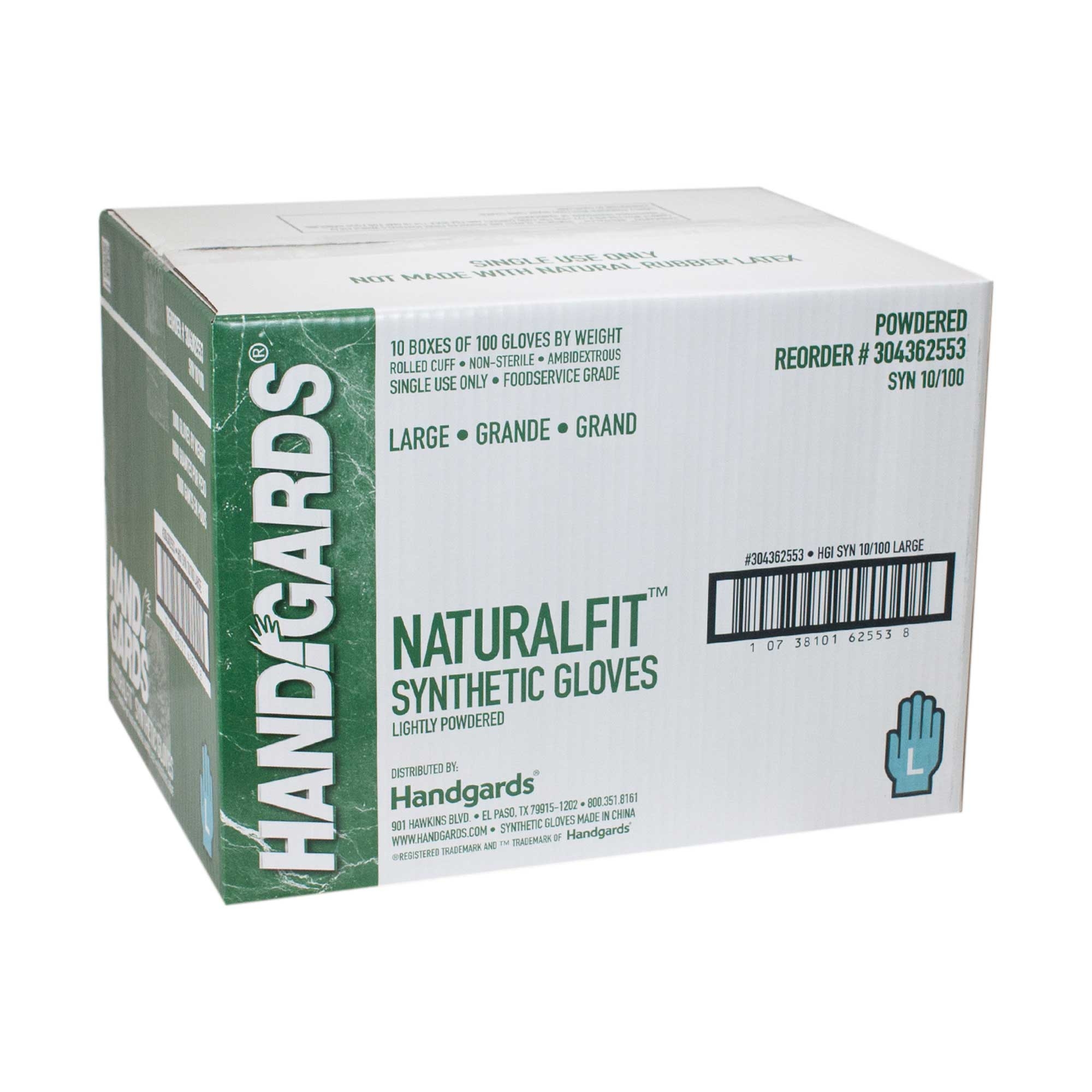 Glove (NaturalFit Synthetic Disposable Glove) Large,10 Case ---100 Count