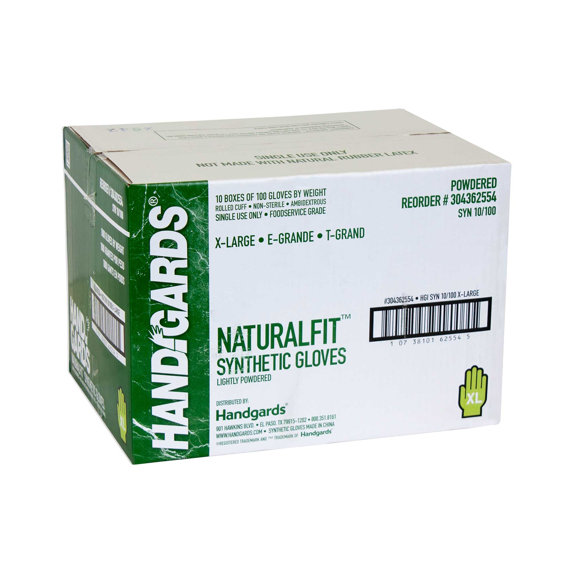 Glove (NaturalFit Synthetic Disposable Glove) Extra Large,10 Case ---100 Count