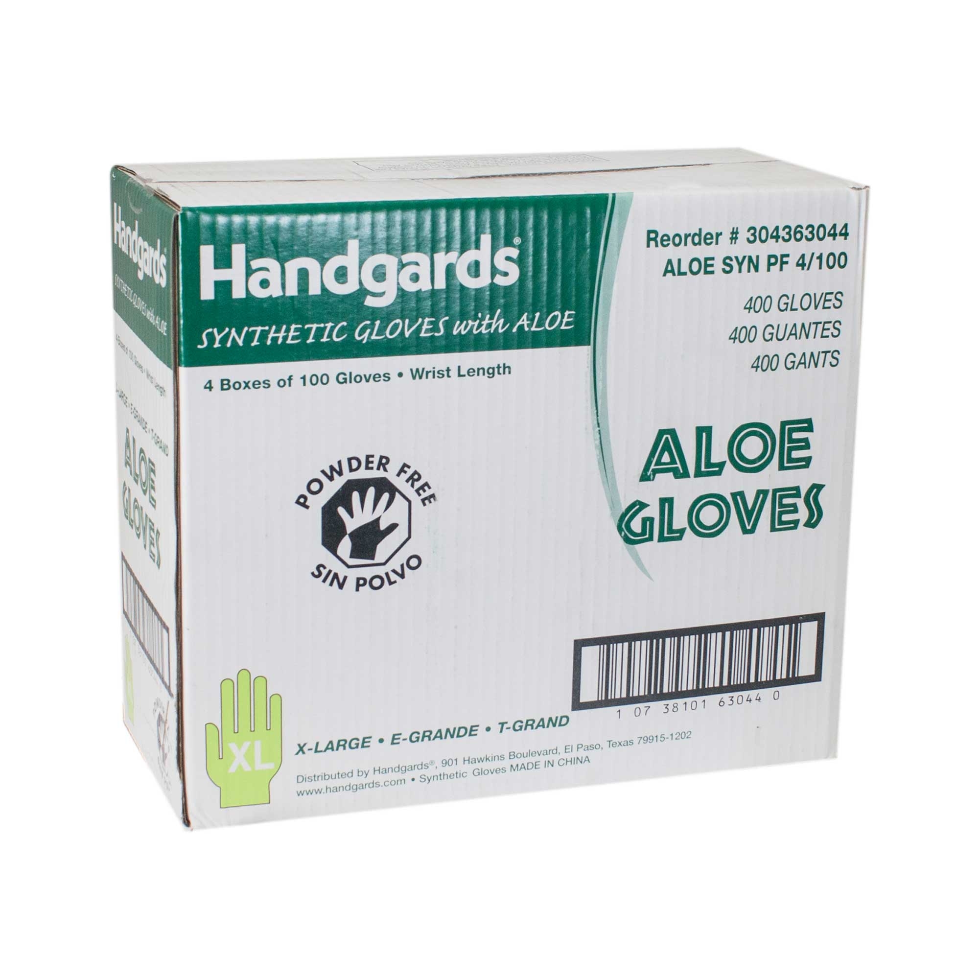 Handgards Extra Large Green Synthetic Disposable Glove with Aloe -- 4 per case.
