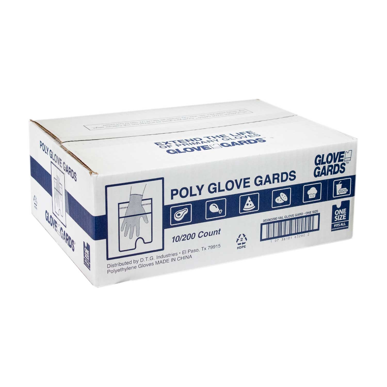 Handgards Clear Embossed Disposable Poly Gloves -- 2000 per case.