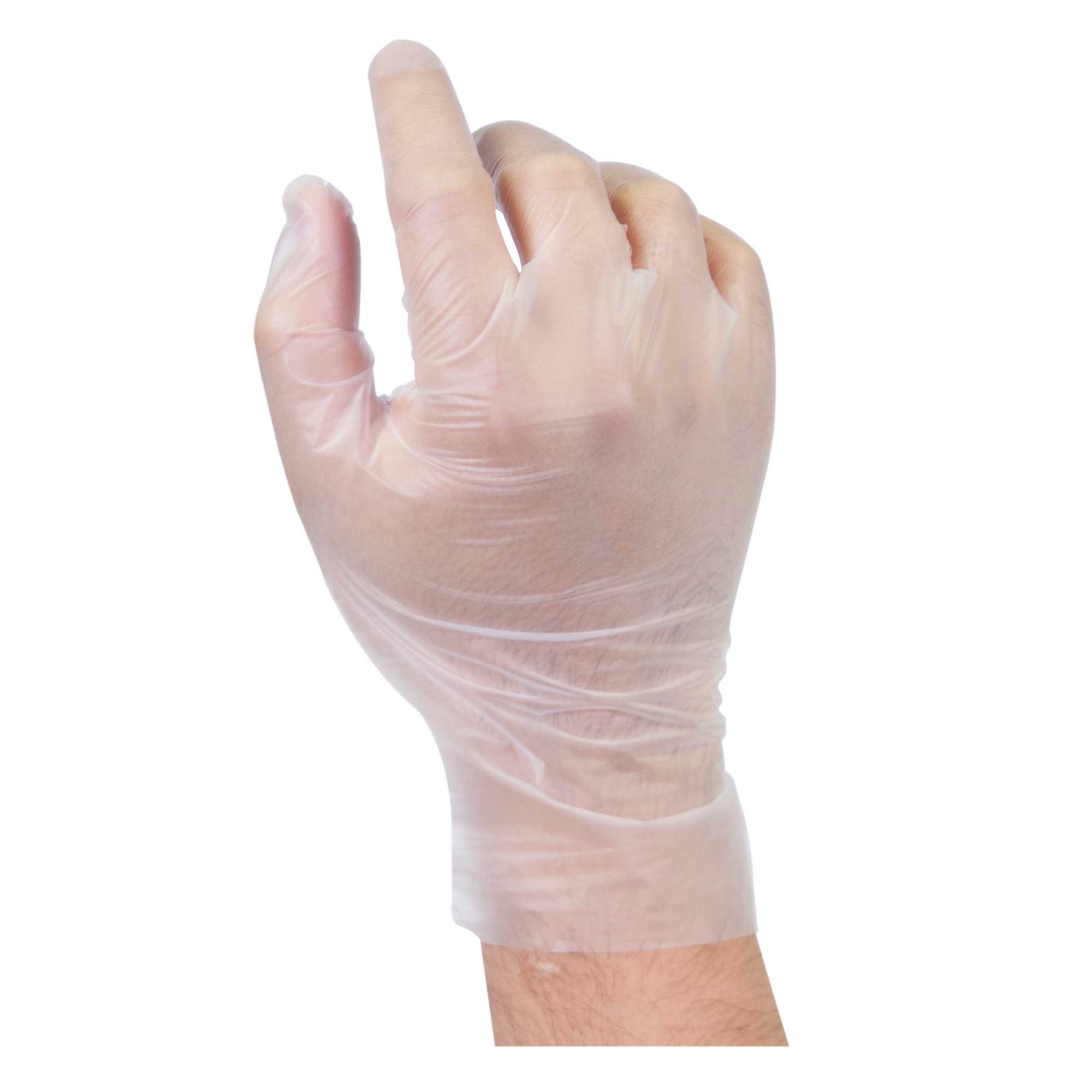 HandGards ValuGards Stretch Poly Clear Disposable Medium Glove -- 1000 per case.