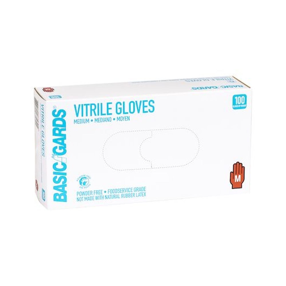 Handgards Powder Free Blue Vitrile Medium Gloves - 100 per pack -- 1000 packs per case