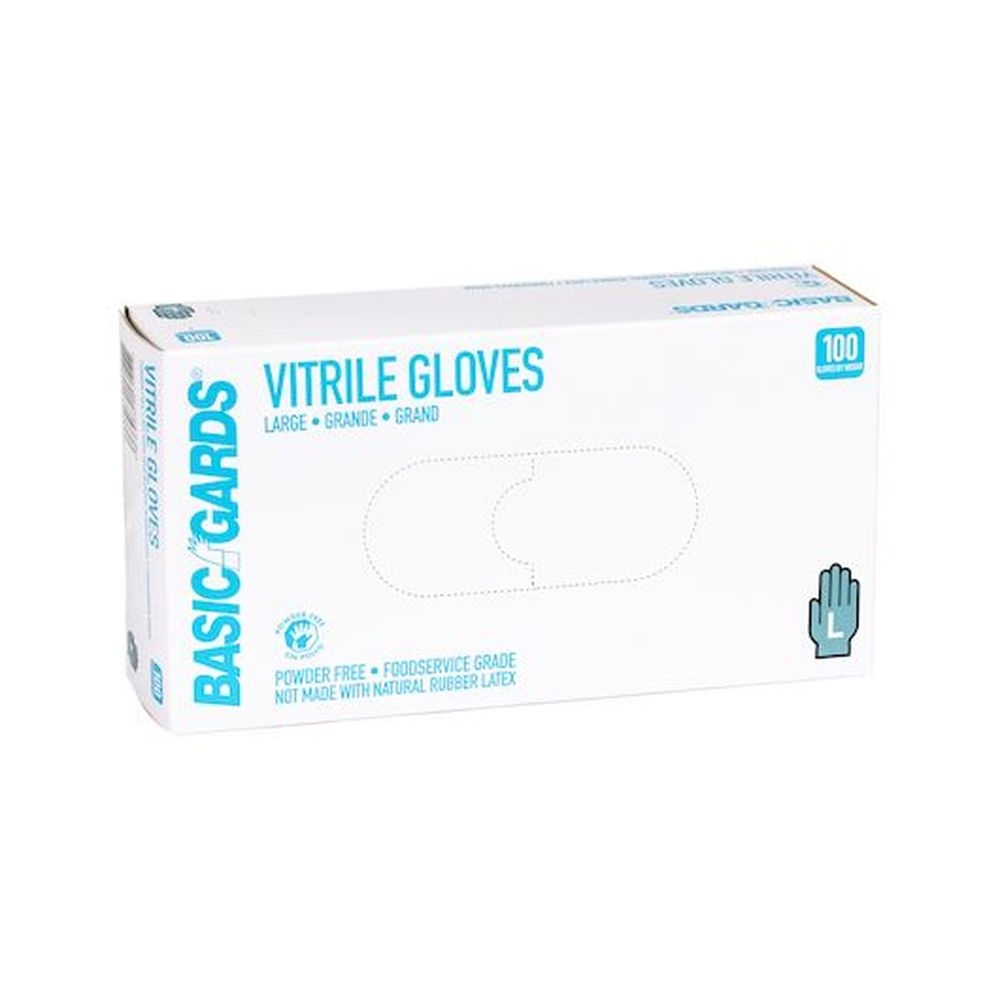 Handgards Powder Free Blue Vitrile Large Gloves - 100 per pack -- 1000 packs per case