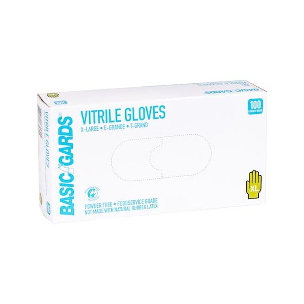 Handgards Powder Free Blue Vitrile Extra Large Gloves - 100 per pack -- 1000 packs per case