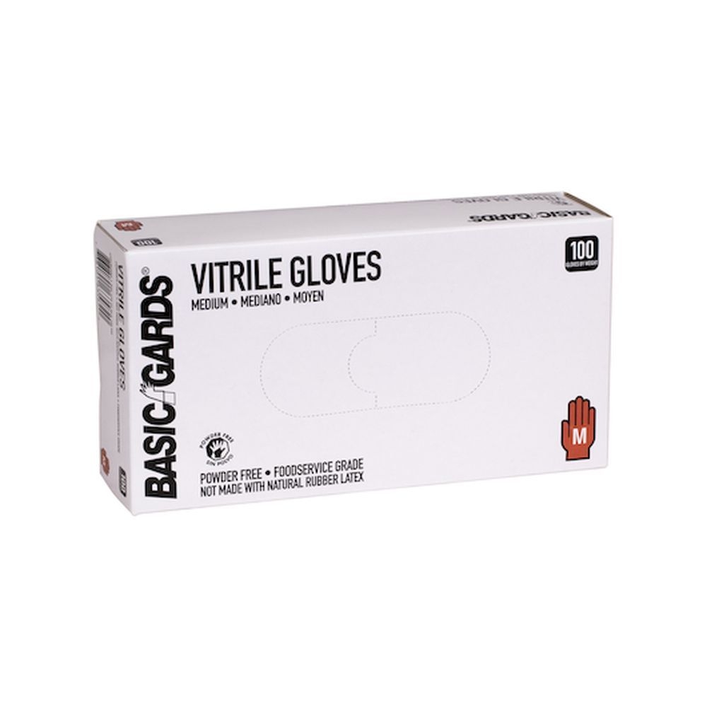 Handgards Black Medium Powder Free Vitrile Gloves, 100 count -- 10 per case