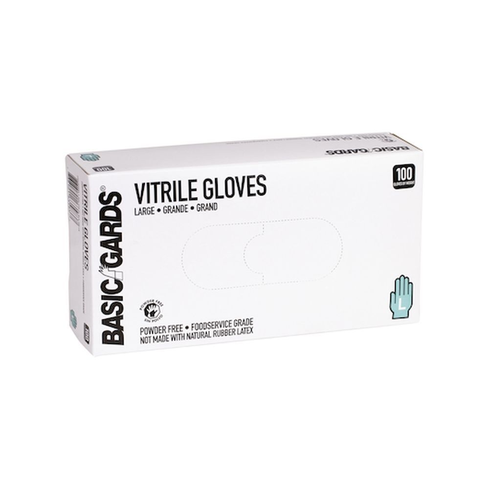 Handgards Black Large Powder Free Vitrile Gloves, 100 count -- 10 per case