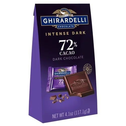 Ghirardelli Intense Dark 72 Percent Cacao Dark Chocolate Squares, 4.1 Ounce -- 6 per case