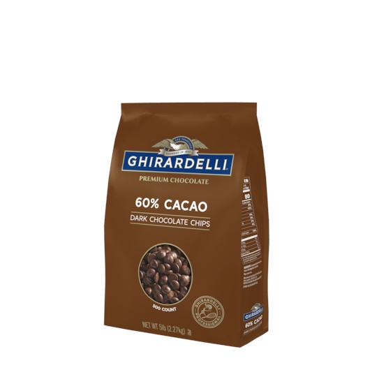 Ghirardelli 60 Percent Cacao Dark Chocolate Chips, 80 Ounce -- 2 per case