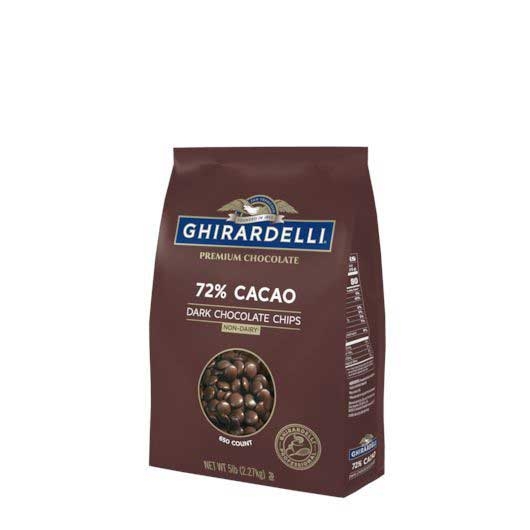 Ghirardelli 72 Percent Cacao Chocolate Chip, 80 Ounce -- 2 per case