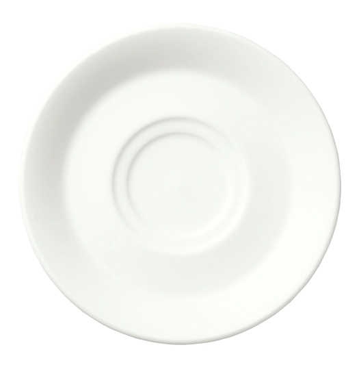 Syracuse China Undecorated Stacking Saucer, 6 1/4 inch -- 36 per case.