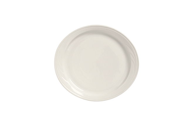 Syracuse China Cascade Flint Body Design Patented Medium Rim Great Plate, 10 7/8 x 9 5/8 inch -- 12 per case.