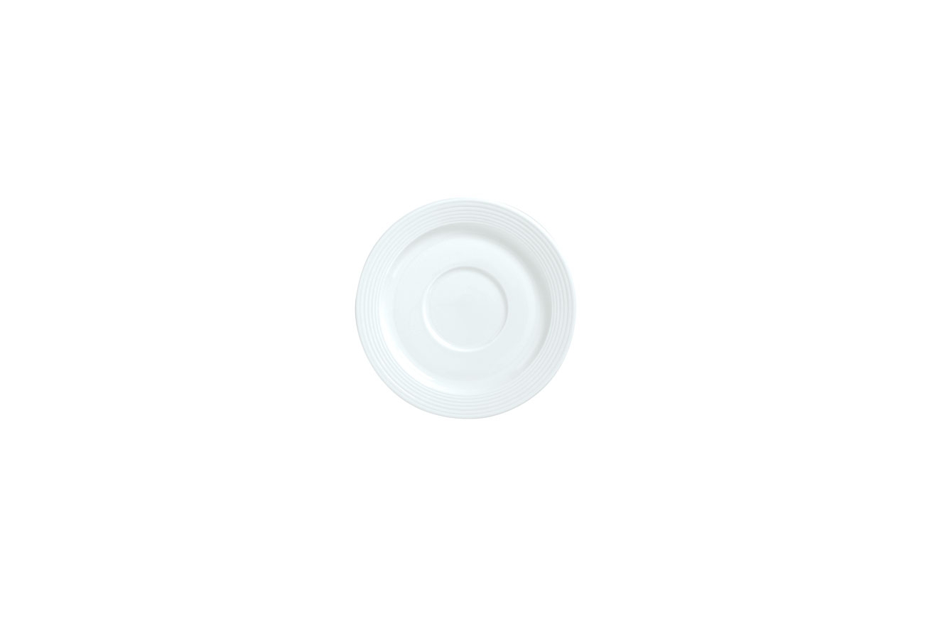 Syracuse China Repetition Aluma White Body Stacking Saucer, 5 3/4 inch -- 36 per case.