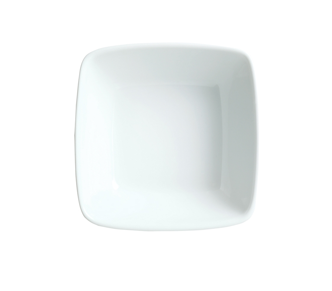 Syracuse China Chefs Selection Reflection Aluma White Square Bowl, 23 Ounce -- 24 per case.