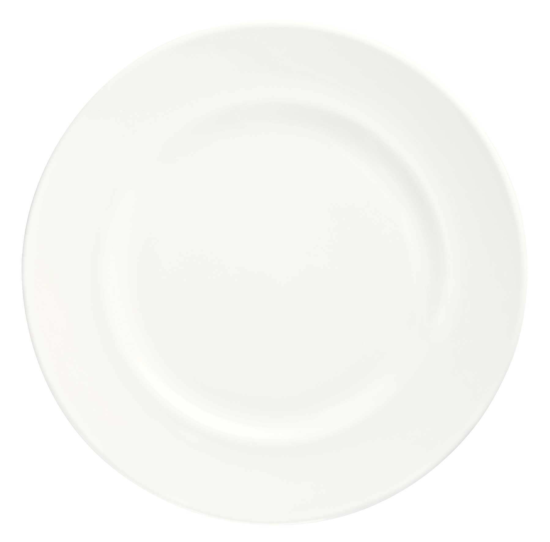 Syracuse China Slenda Royal Rideau Footed Wide Rim Plate, 10 inch -- 12 per case.
