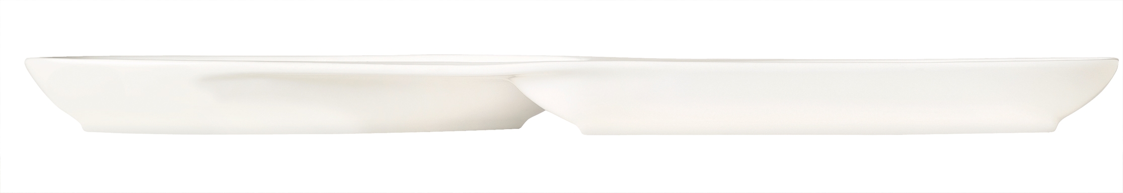 Syracuse China Slenda Royal Rideau 2-Well Serving Teardrop Tray , 11.25 x 3.75 inch -- 12 per case.