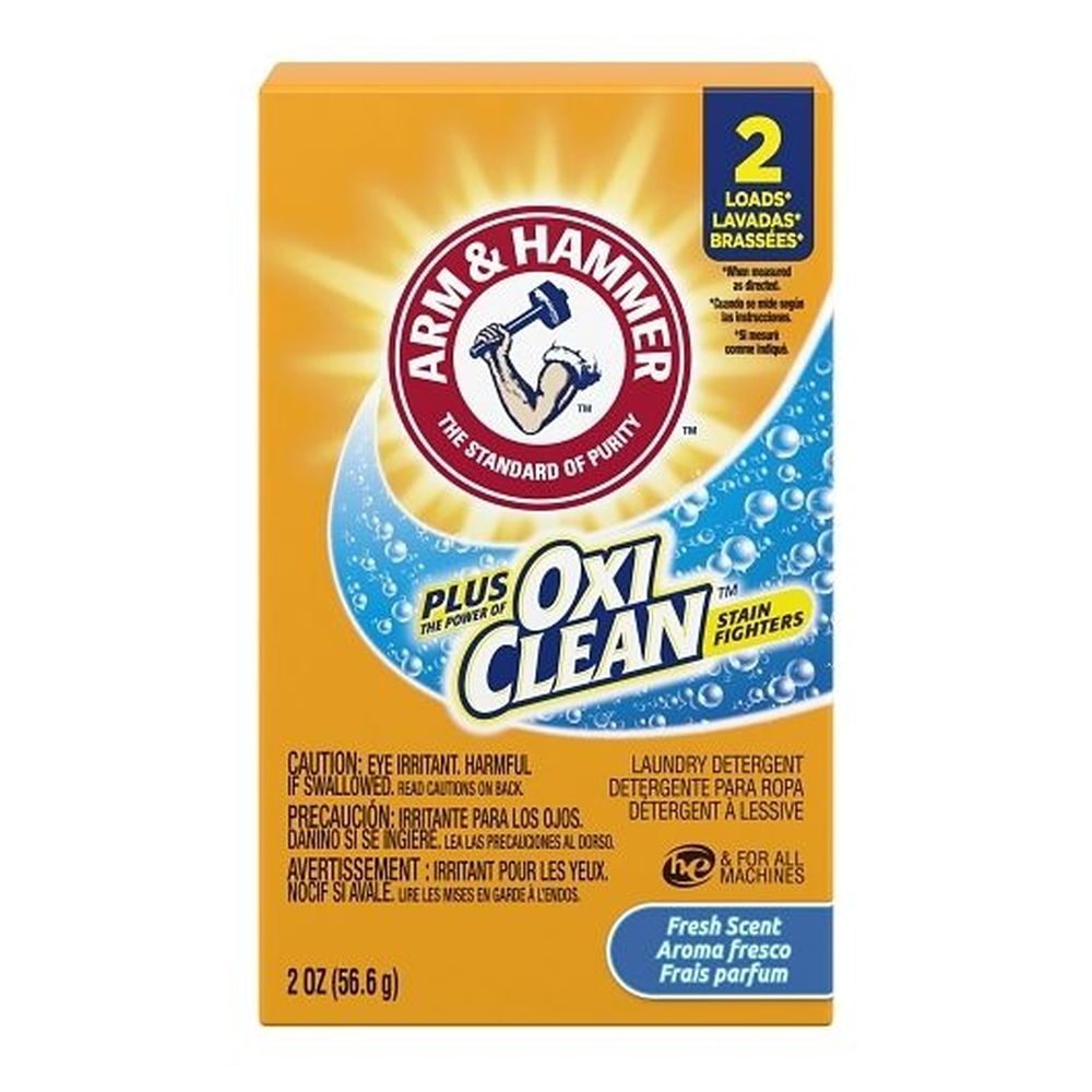 Arm and Hammer Plus OxiClean Fresh Scent Powder Laundry Detergent, 2 Ounce -- 156 per case