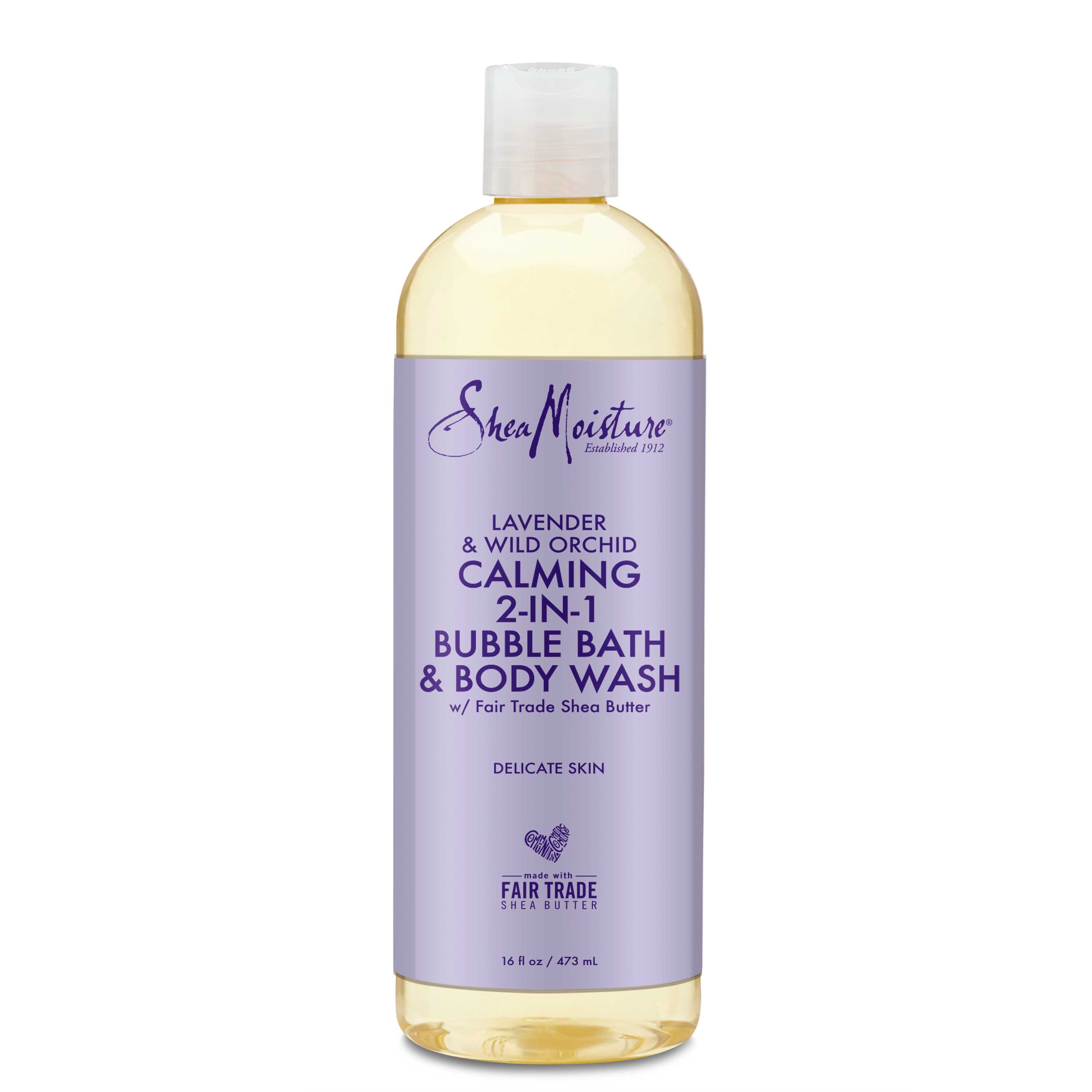 Shea Moisture Lavender and Wild Orchid Bubble Bath Body Wash, 16 Ounce -- 12 per case