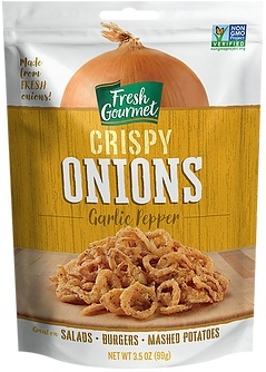 Fresh Gourmet Garlic Pepper Crispy Onions, 3.5 Ounce -- 12 per case