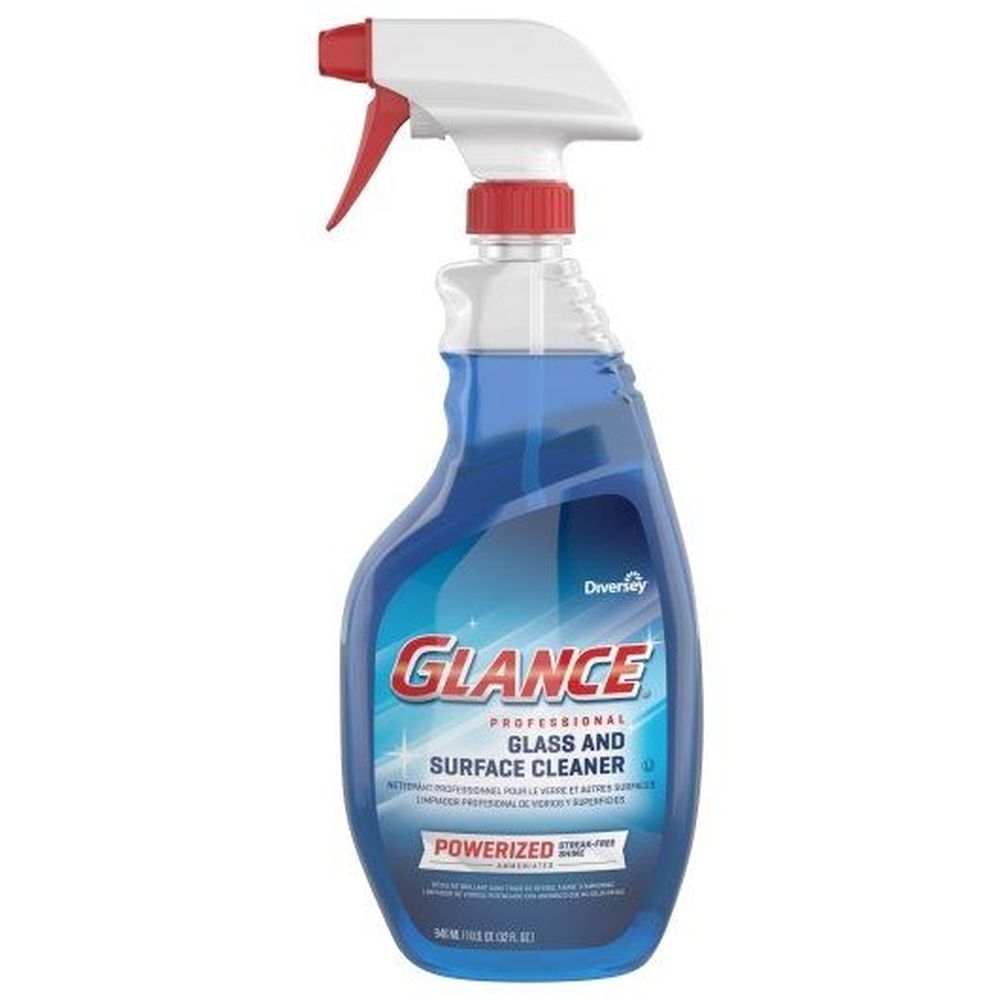 Glance Powerized Professional Glass and Surface Cleaner, 32 Ounce Spray Bottle - 8 per case