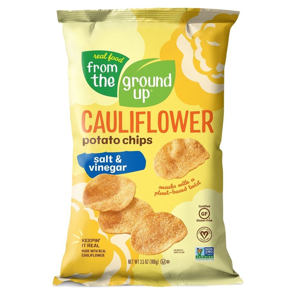 From The Ground Up Salt and Vinegar Cauliflower Potato Chip, 3.5 Ounce -- 12 per case