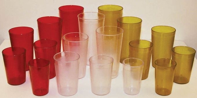 Winco Red Pebbled Tumbler, 16 Ounce -- 72 per case