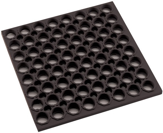 Winco Straight Edges Anti Fatigue Black Rubber Floor Mat, 3 x 5 feet