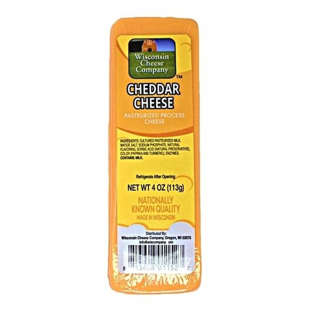 Wisconsin Cheese Company Shelf Stable Cheddar Cheese Bar, 4 Ounce -- 36 per case