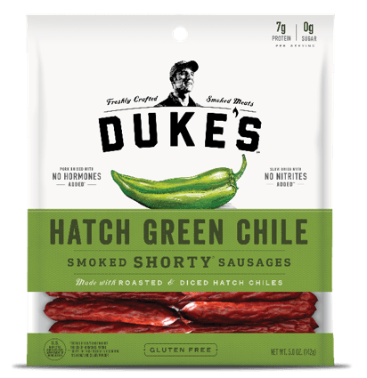 Dukes Hatch Green Chile Shorty Smoked Sausage, 5 Ounce -- 8 per case